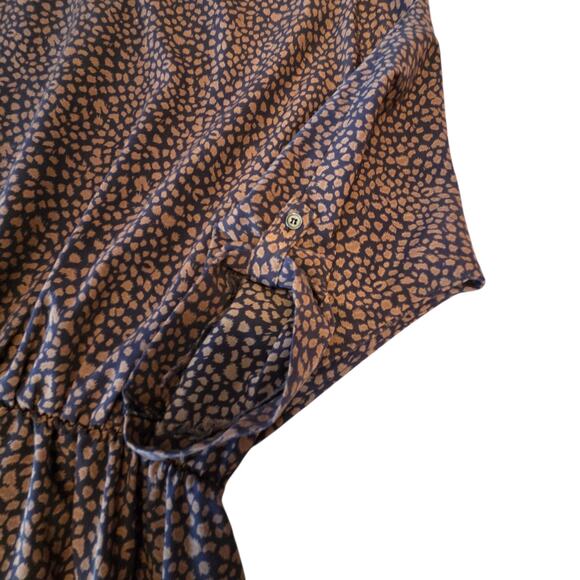 TIENS Ecoute Dress Elastic Waist, Dolman Sleeves, Estimated sz 8/10 Navy Brown - Picture 8 of 12